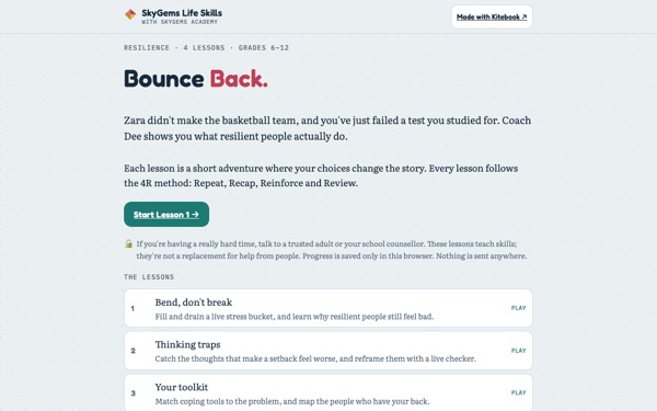 Preview of the first screen of Bounce Back