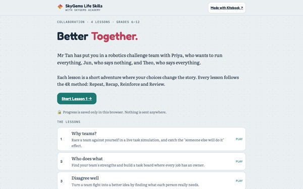 Preview of the first screen of Better Together